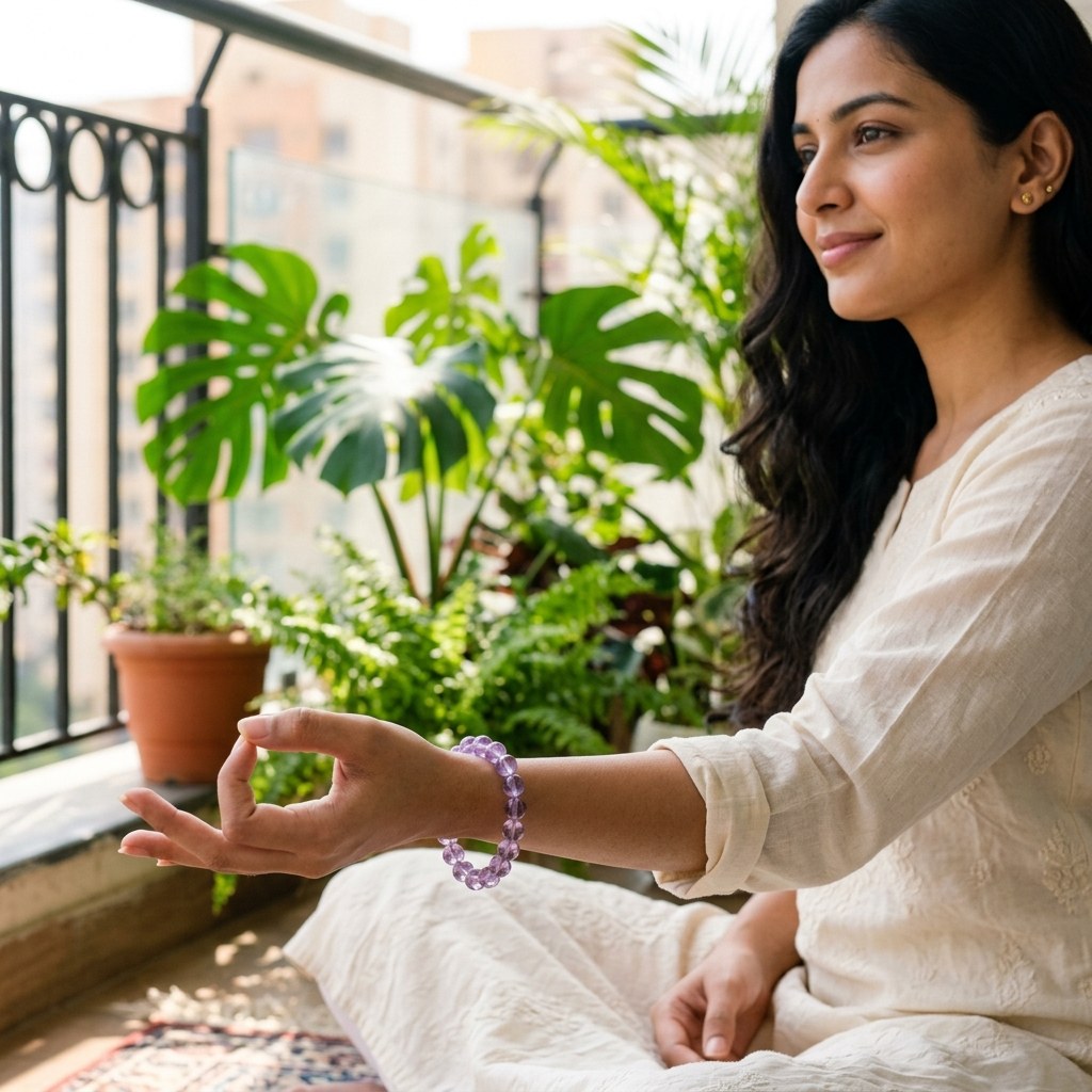 Amethyst Bracelet — lifestyle shot | Kubair