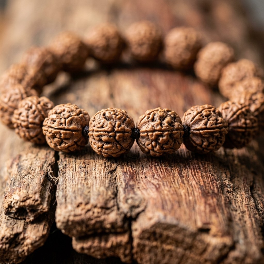 7 Mukhi Rudraksha Bracelet — close-up detail | Kubair