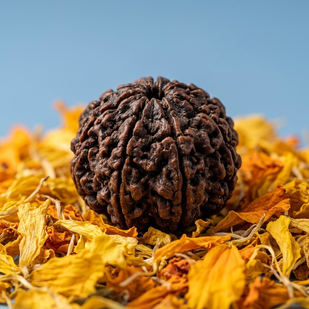 7 Mukhi Rudraksha — close-up detail | Kubair