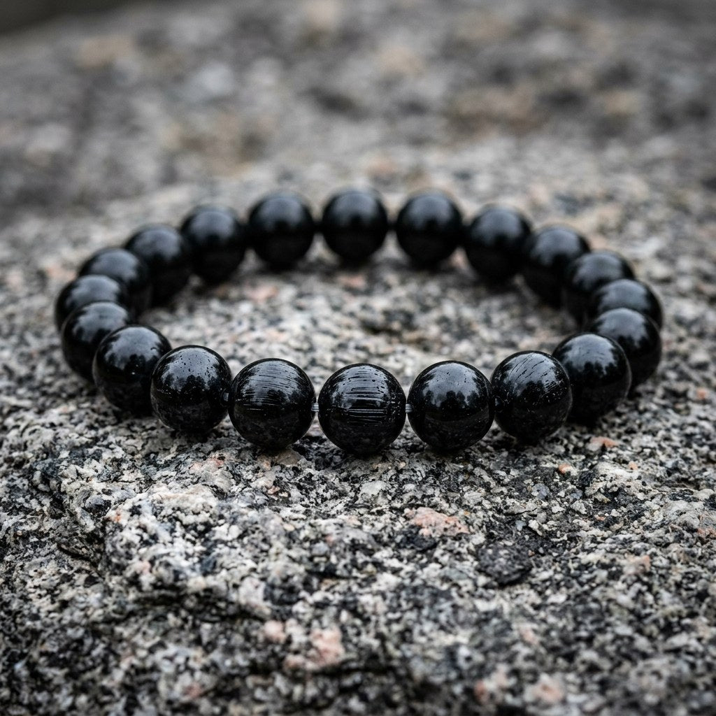 Black Tourmaline Bracelet — close-up detail | Kubair