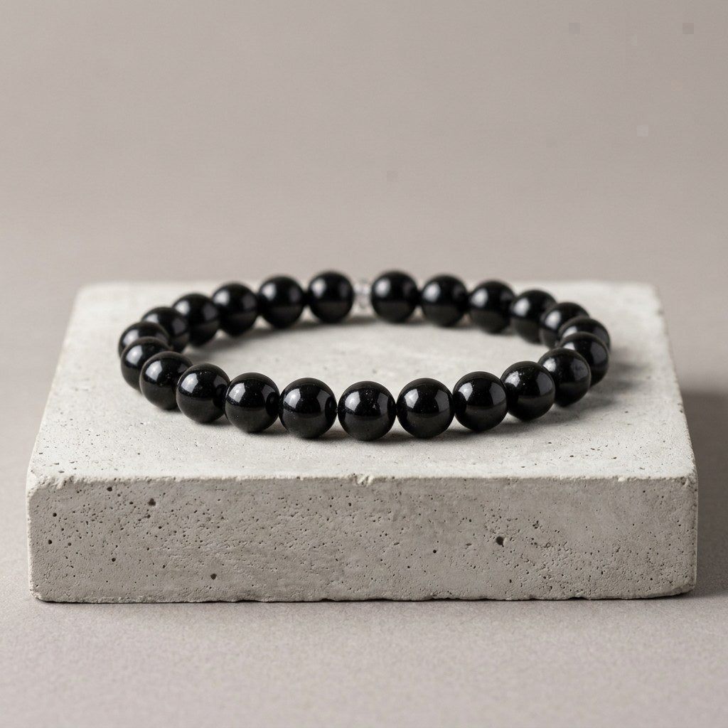 Black Tourmaline Bracelet — studio product photo | Kubair