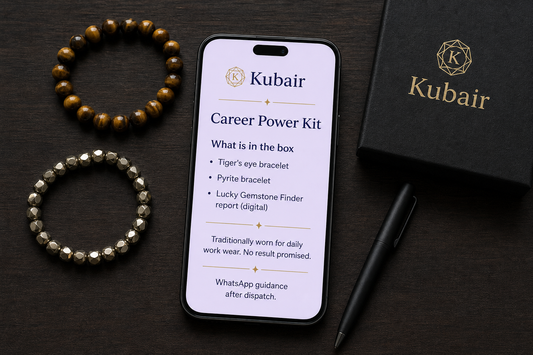 Career Power Kit: Tiger's eye, Pyrite, Lucky Gemstone Finder report | Kubair