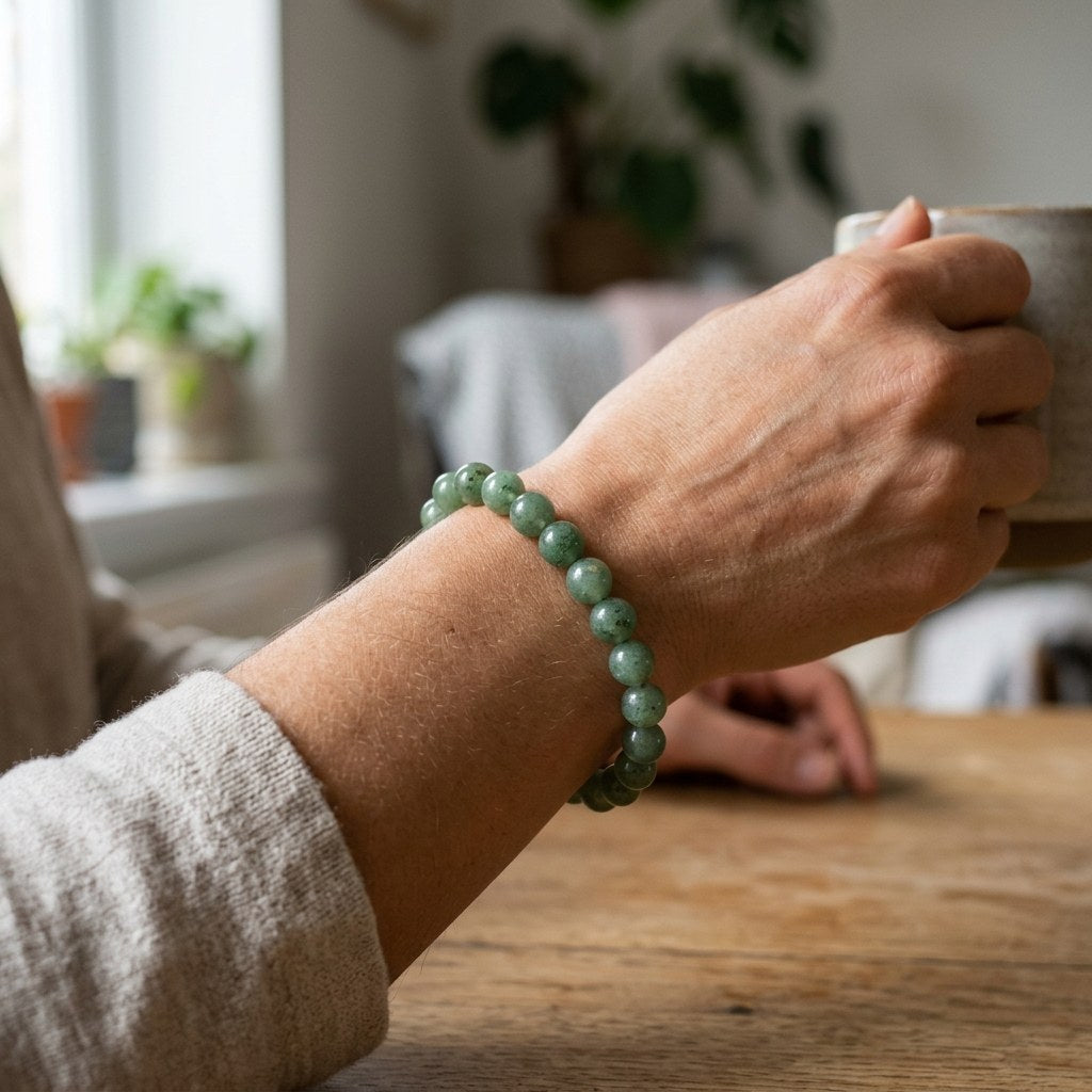 Green Aventurine Bracelet — lifestyle shot | Kubair