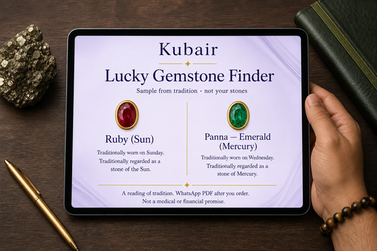 Lucky Gemstone Finder sample from tradition, not your stones | Kubair