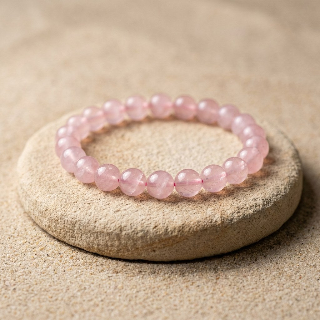 Rose Quartz Bracelet — studio product photo | Kubair